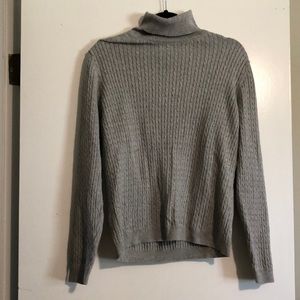Gray turtleneck sweatshirt